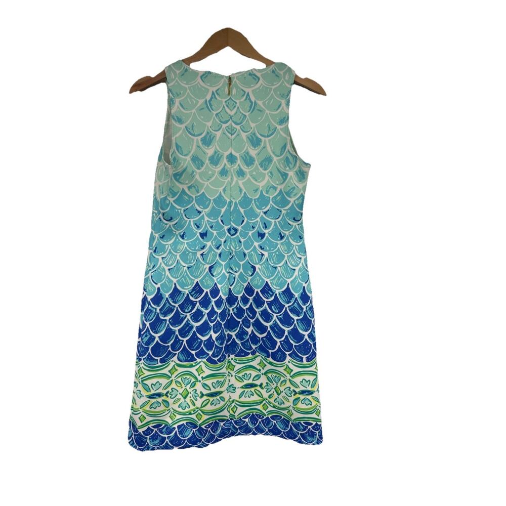 Lilly Pulitzer Perla Shift Dress fish Scale Scuba neoprene Beach Preppy XS - Picture 5 of 7